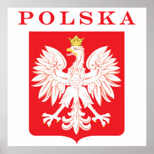 Poster Bouclier rouge de l'aigle polska
