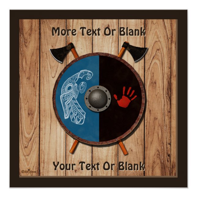 Poster Bouclier viking et axes (Devant)