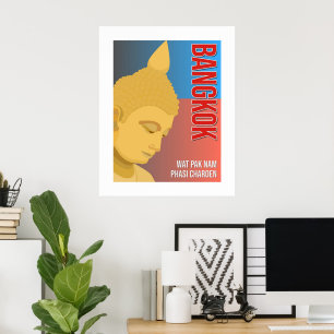 Poster Bouddha Bangkok, Wat Paknam Phasi Charoen Wall Art
