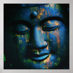 Poster Bouddha Bleu Om Peace