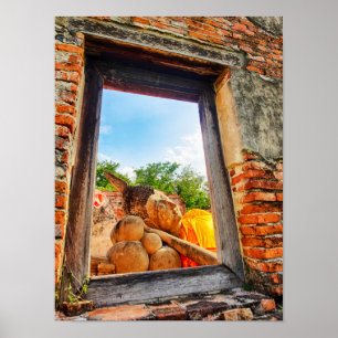 Poster Bouddha couché, Ayutthaya