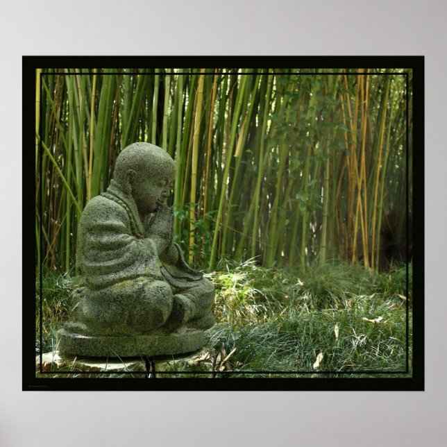 Poster Bouddha en bambou Imprimer -24x20 -autres tailles  (Devant)