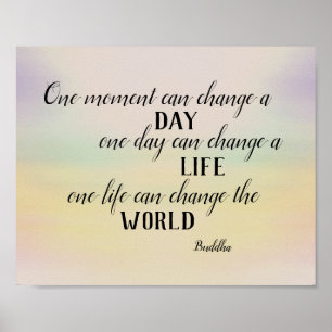 Poster bouddha inspirant citation aquarelle design