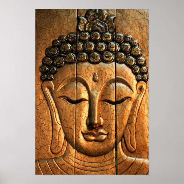 Poster Bouddha métal or (Devant)