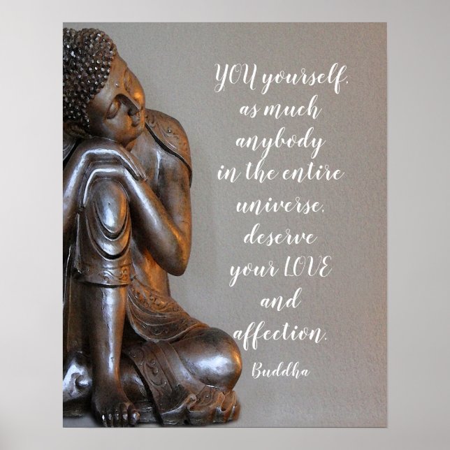 Poster Bouddha Paisible Vous Méritez Votre Citation D'Amo (Devant)