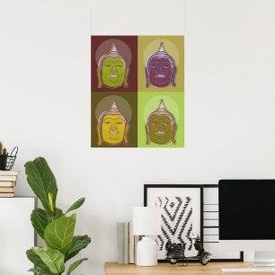Poster Bouddha Pop Art Zen Retro Moderne Personnalisé Pos