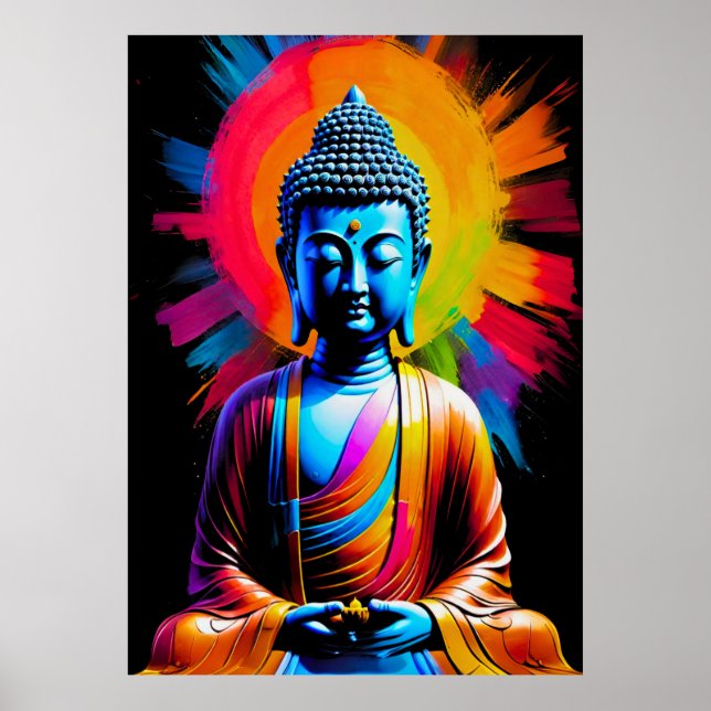 Poster Bouddha - Raies de Tranquille (Devant)
