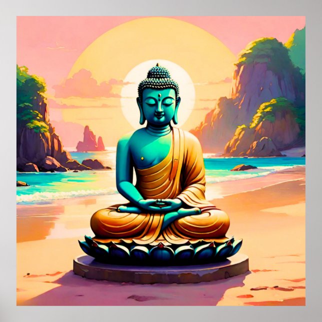 Poster Bouddha - Rives sereines des Lumières (Devant)