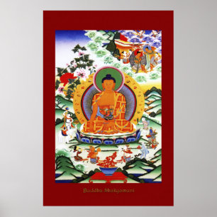 Poster Bouddha Shakyamuni 2 Série d'affiches d'art religi