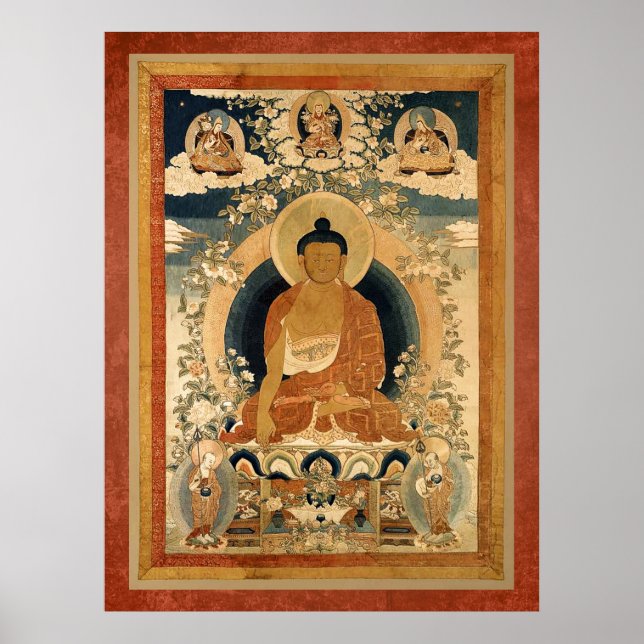 Poster Bouddha Shakyamuni Thangka (Devant)