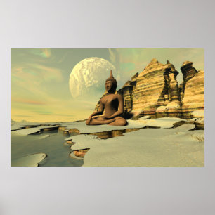 Poster Bouddha sur la neige