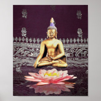 Poster Bouddha Sur Lotus