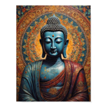 Bouddha tibétain méditant sur fond doré