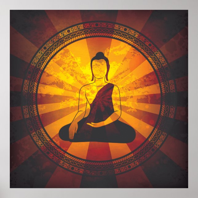 Poster Bouddha vintage (Devant)