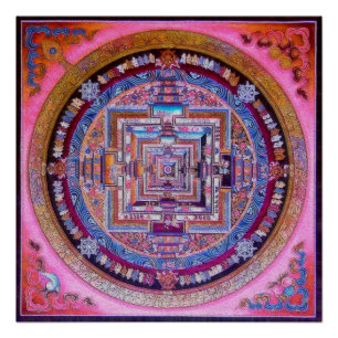 Poster Bouddhisme tibétain Kalachakra Sera - Mandala