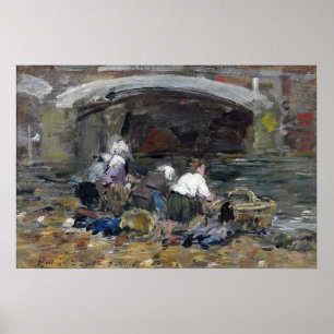 Poster Boudin - Blanchisseuses près du pont 1885
