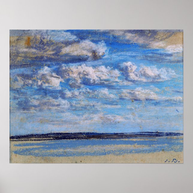 Poster Boudin - Ciel bleu Nuages blancs 1854 (Devant)