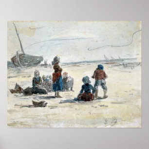 Poster Boudin - Épouses de pêcheurs, 1855