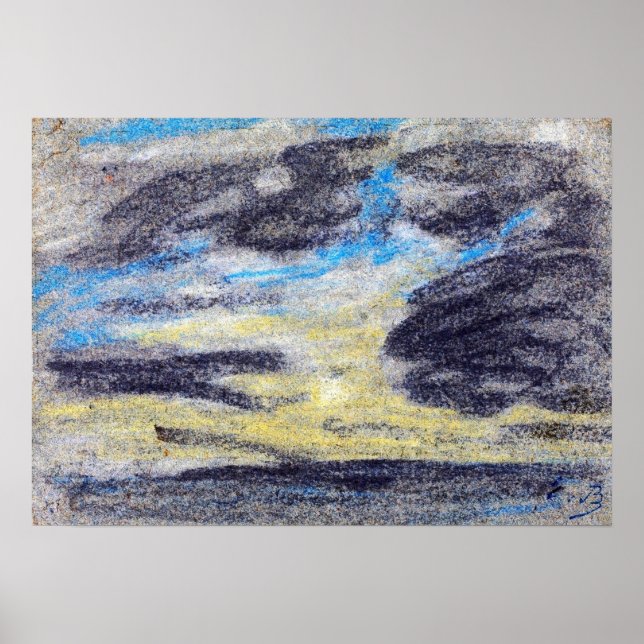 Poster Boudin - Nuages au-dessus de la mer 1860 (Devant)