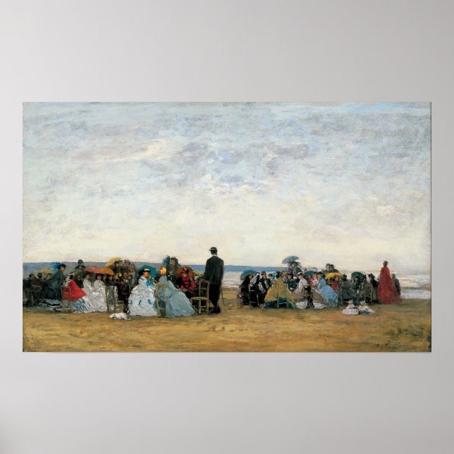 Poster Boudin - Plage Près De Trouville (Devant)