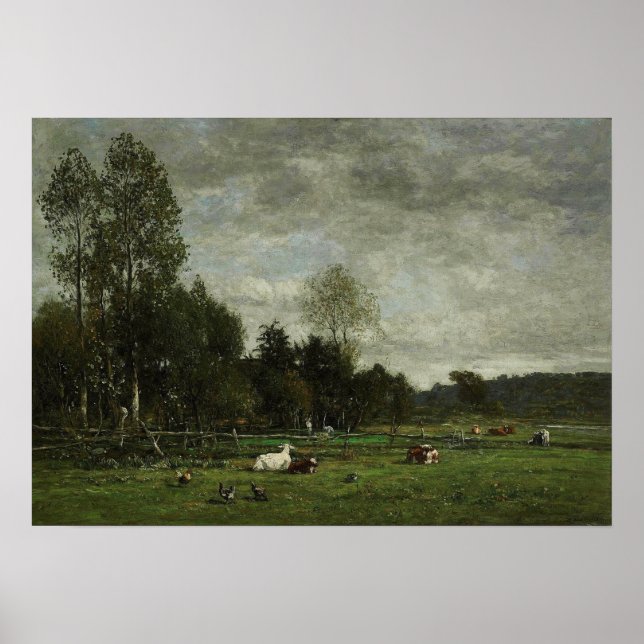 Poster Boudin - Pré En Périphérie De Honfleur 1856 (Devant)