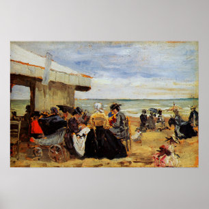 Poster Boudin - Scène de plage