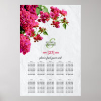 Bougainvillea Carte de siège Mariage de l'île grec