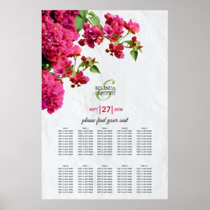 Poster Bougainvillea Carte de siège Mariage de l'île grec