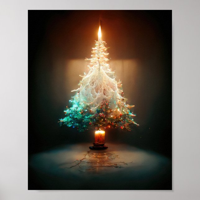 Poster Bougie Arbre de Noël (Devant)