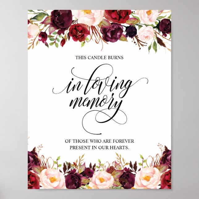 Poster Bougie commémorative à la mémoire en souvenir (Devant)