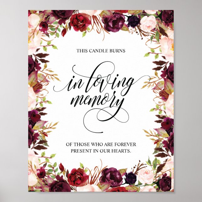 Poster Bougie commémorative en mémoire aimante Signe de c (Devant)