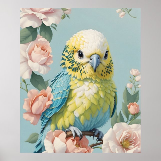 Poster Bougie De Bébé Jaune Et Bleu Cute Boudin (Devant)