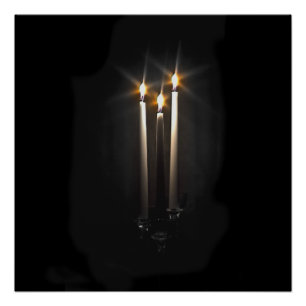 Poster Bougie de la Trinité nocturne silencieuse
