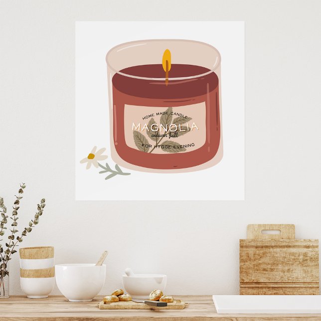 Poster Bougie de Magnolia d'automne rustique (Créateur téléchargé)