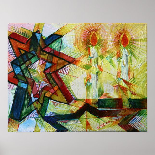 Poster Bougies de Shabbat (Devant)