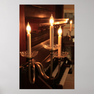 Poster Bougies électriques et piano