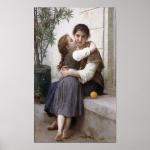 Poster Bouguereau-A peu cajolant 1890