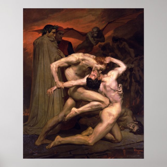 Poster Bouguereau-Dante Et Virgile En Enfer (Devant)