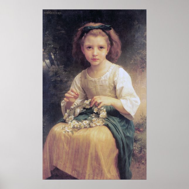 Poster Bouguereau - Enfant Braiding A Crown, 1874 (Devant)
