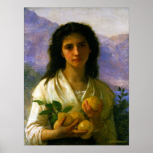 Poster Bouguereau - Fille tenant des citrons
