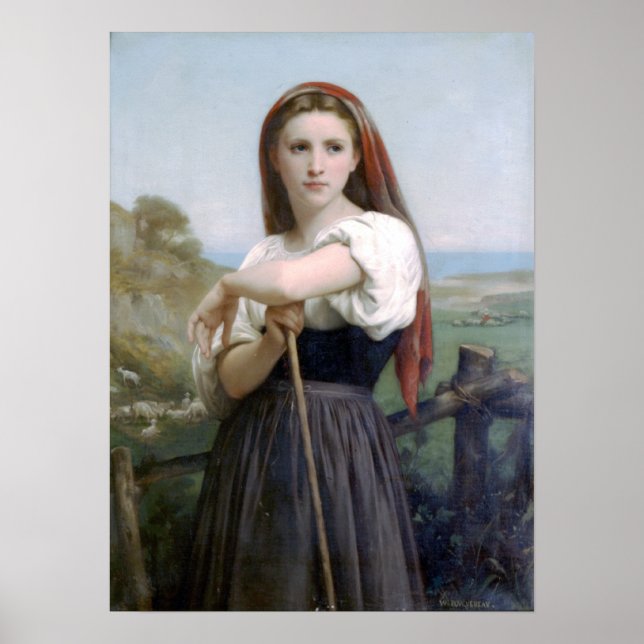 Poster Bouguereau - Jeune Bergere (Devant)