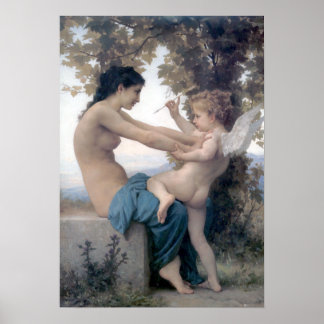 Poster Bouguereau - Jeune Fille se Defendant contre Eros