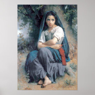 Poster Bouguereau - La petit Tricoteuse