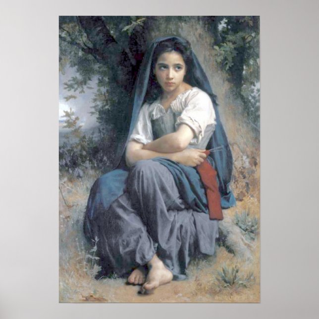 Poster Bouguereau - La Petite Tricoteuse (Devant)