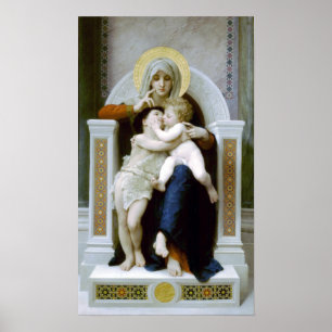 Poster Bouguereau - La Vierge, L'Enfant Jésus et Saint Je
