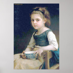 Poster Bouguereau - petit Bleu de Bol d'Au de Fille