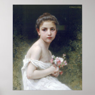 Poster Bouguereau - petit bouquet d'Au de Fille