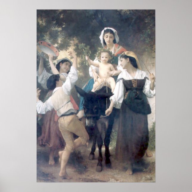 Poster Bouguereau - Promenade a Ane (Devant)