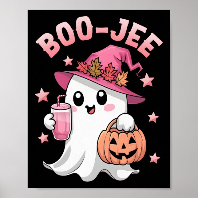 Poster Boujee Boo Jee Éffrayant Citrouille d'Halloween ro (Devant)