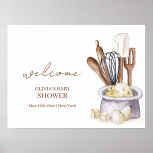 Poster Boulangerie minimaliste Boho Chef Baby shower Bien